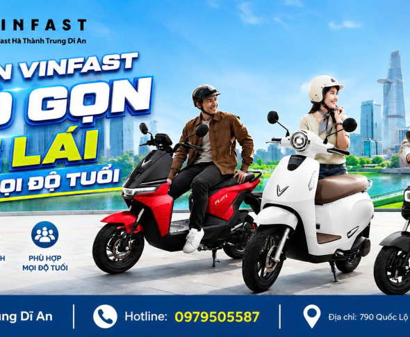 Xe điện VinFast nhỏ gọn dễ lái – Kinh nghiệm chọn xe phù hợp Dĩ An